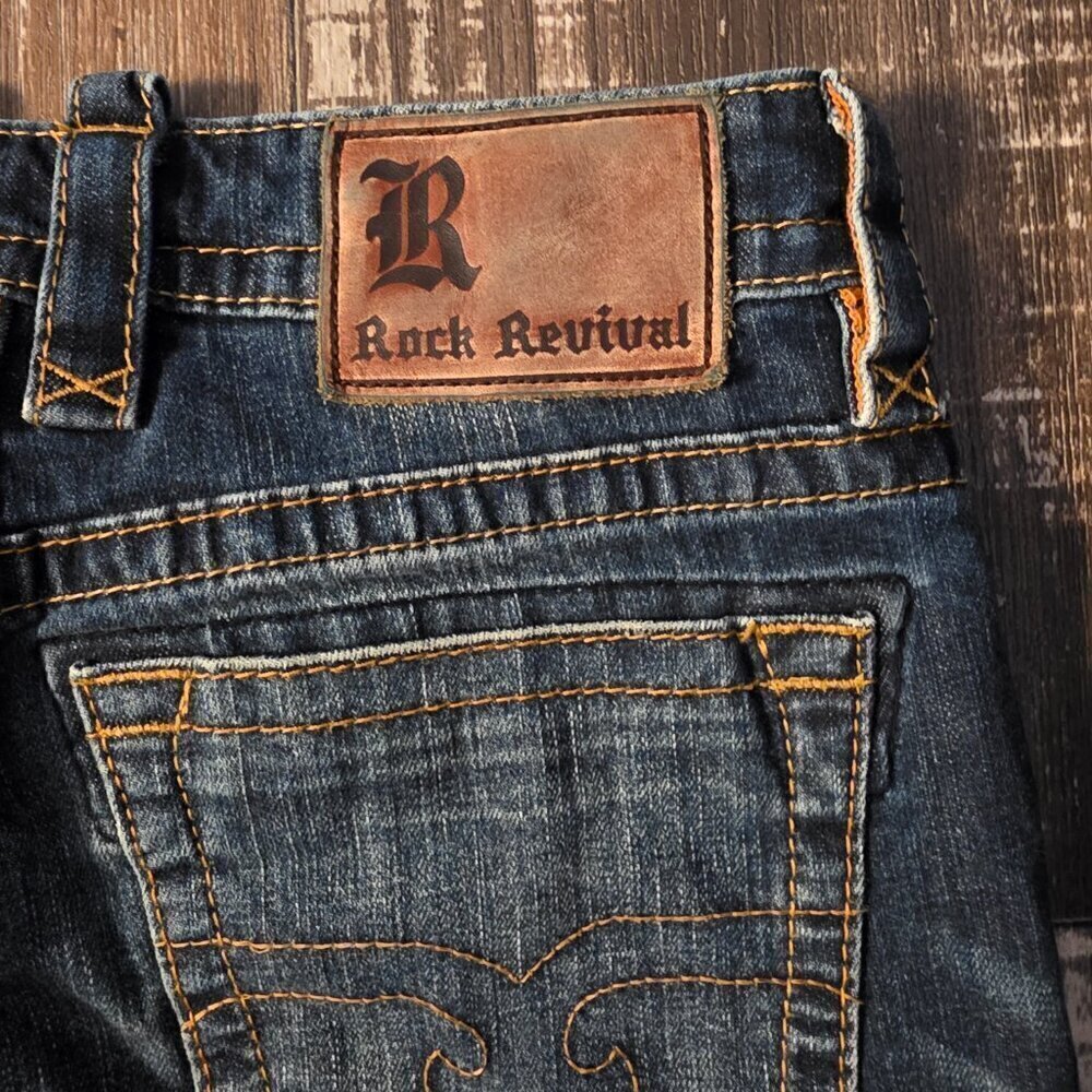 Men's Rock Revival Tommy Straight Leg Blue Jeans Size 30 - Picture 6 of 13